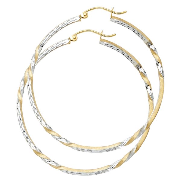 14K 2T Curled Hoop Earrings