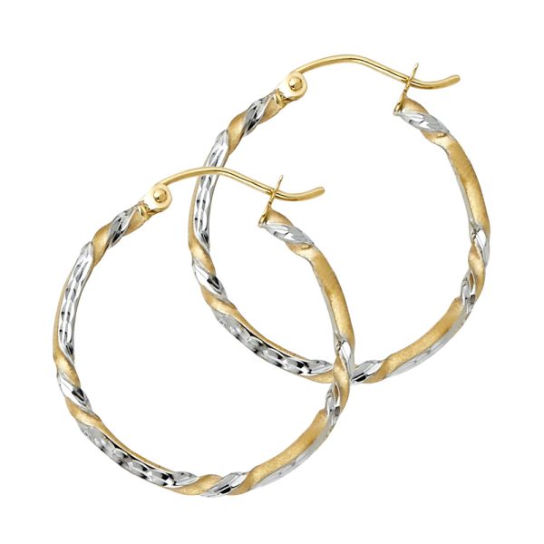 14K 2T Curled Hoop Earrings