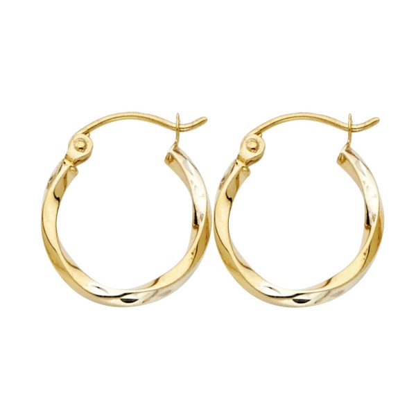 14KY Curled Hoop Earrings