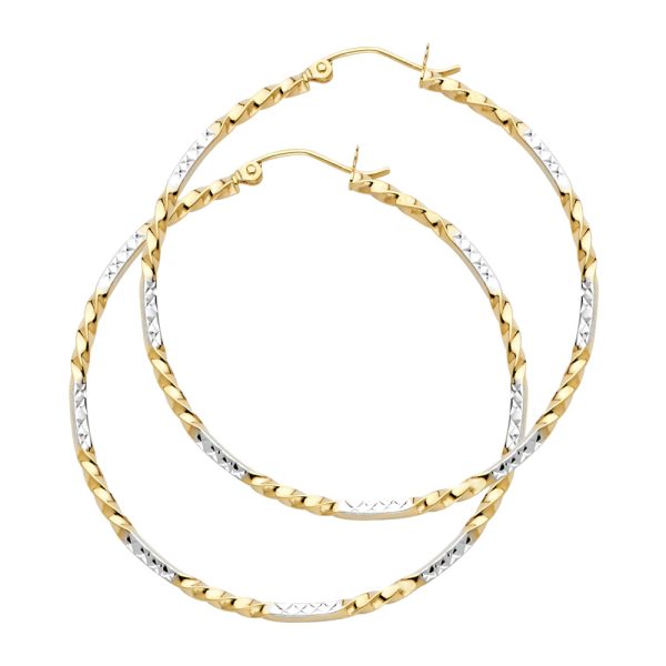 14K 2T Curled Hoop Earrings