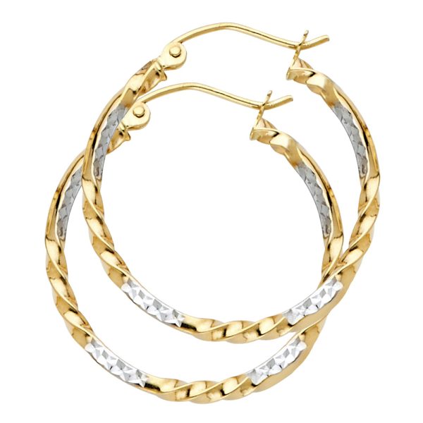 14K 2T Curled Hoop Earrings