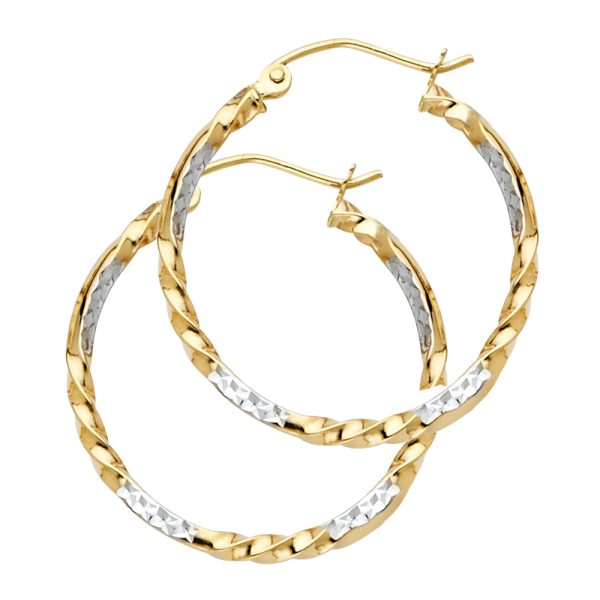 14K 2T Curled Hoop Earrings