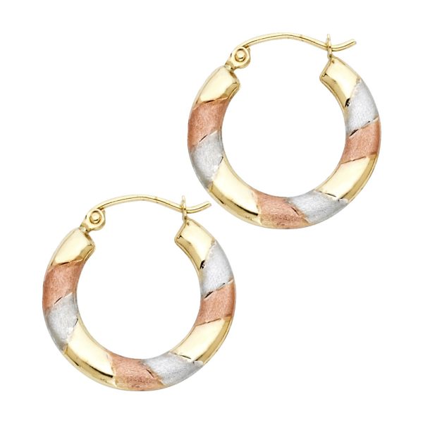 14K 3C DC Hoop Earrings