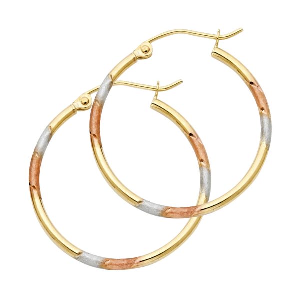 14K 3C DC Hoop Earrings