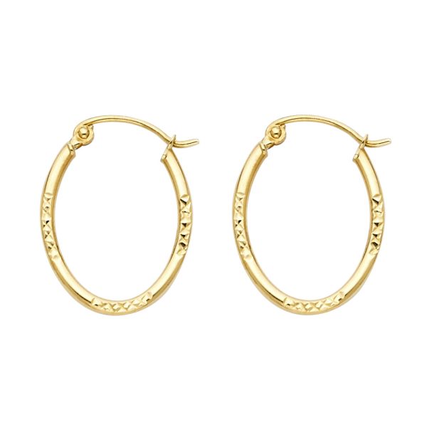 14KY DC Oval Hoop Earrings