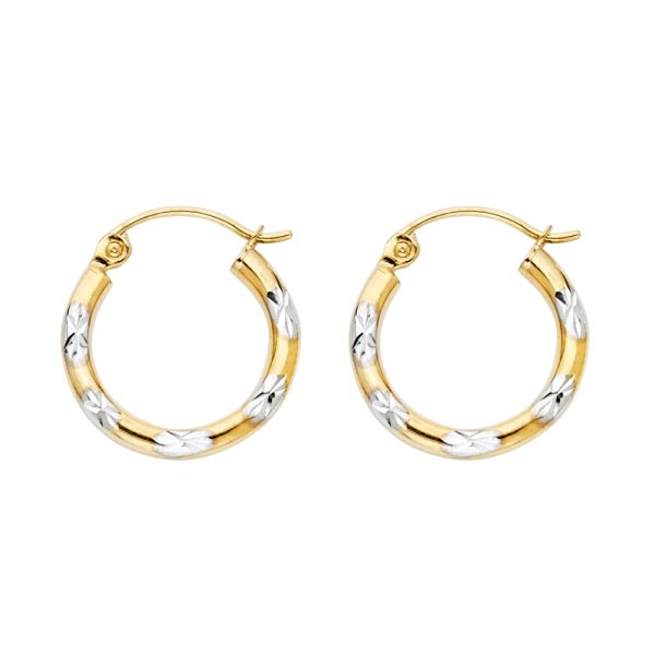 14K 2T DC Hoop Earrings