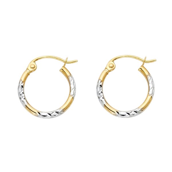 14K 2T DC Hoop Earrings