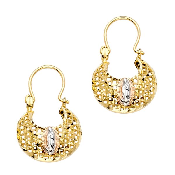 14K 3C Guadalupe Basket Earrings