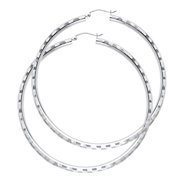 14KW 3mm DC Hoop Earrings