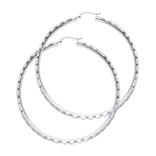 14KW 3mm DC Hoop Earrings