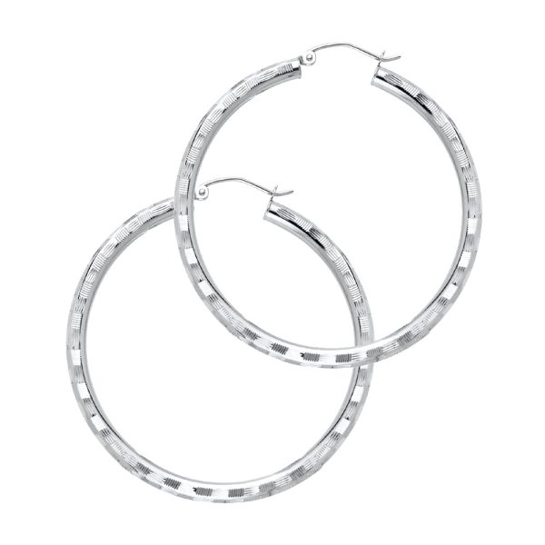 14KW 3mm DC Hoop Earrings