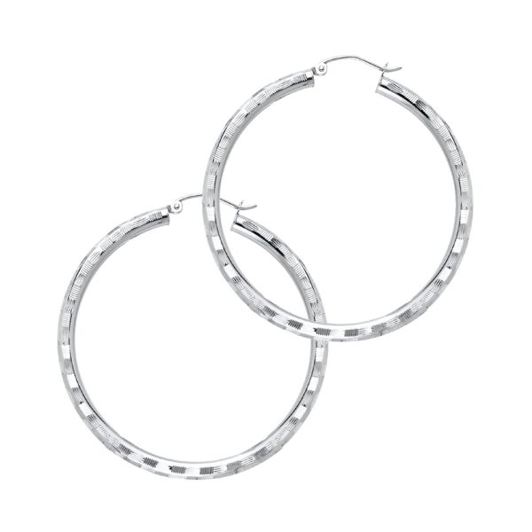 14KW 3mm DC Hoop Earrings