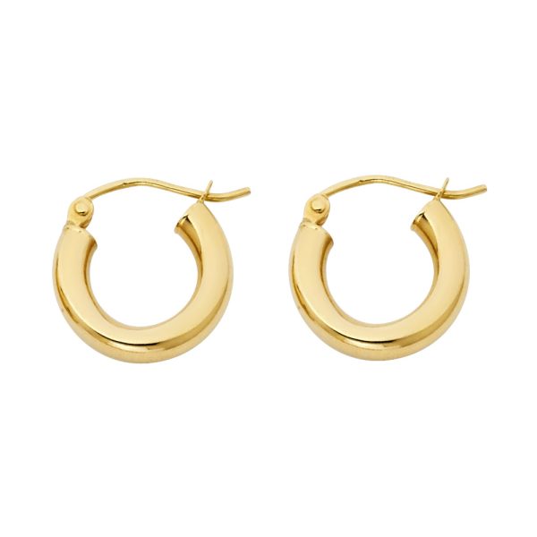 14KY 3mm Plain Hoop Earrings