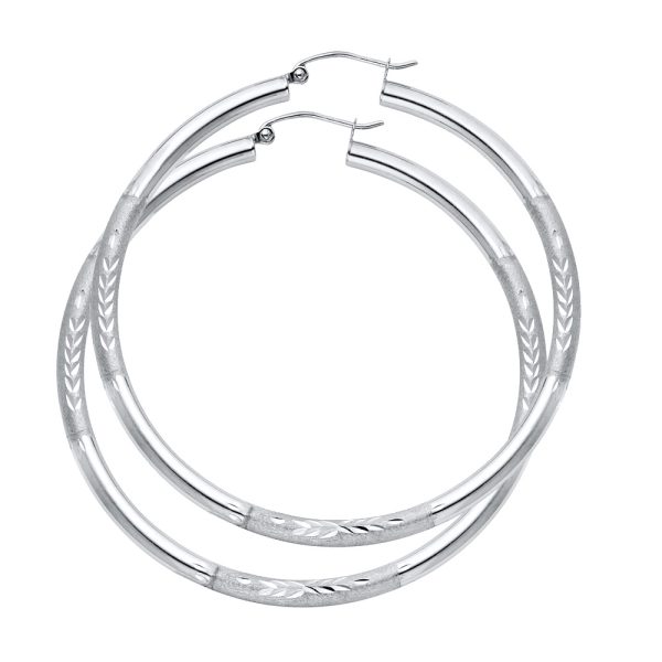 14KW 3mm Budded DC Hoop Earrings