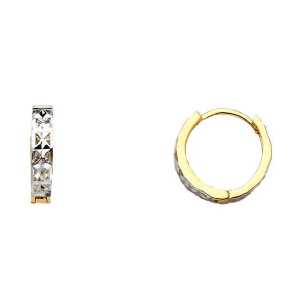 14K 2T CZ Huggies Earrings