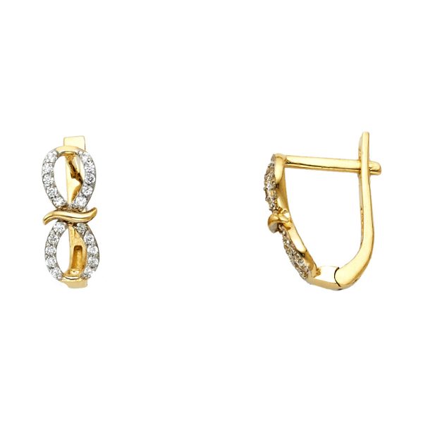 14K 2T CZ Huggies Earrings