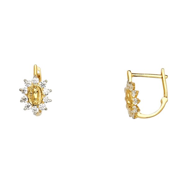 14K 2T CZ Huggies Earrings