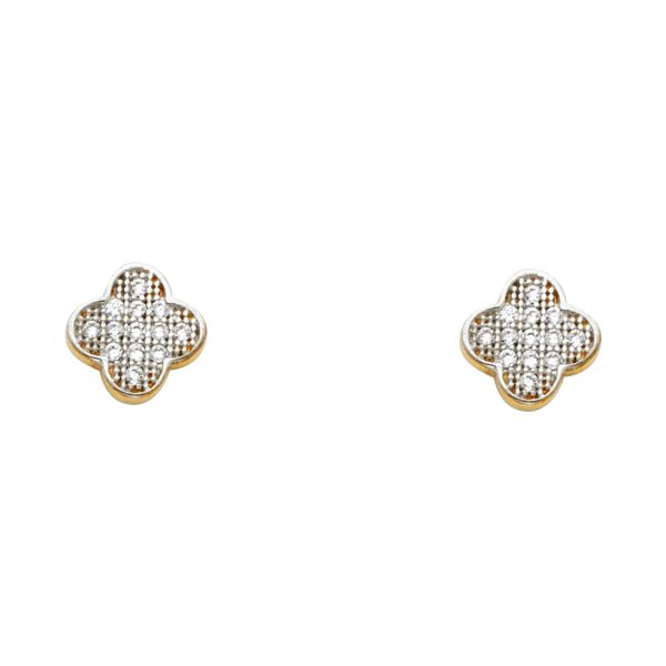 14K 2T CZ Earrings