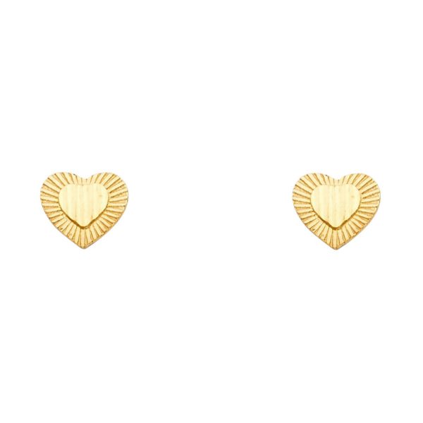 14KY Small Heart Post Earrings