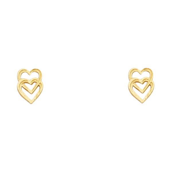 14KY Small Heart Post Earrings