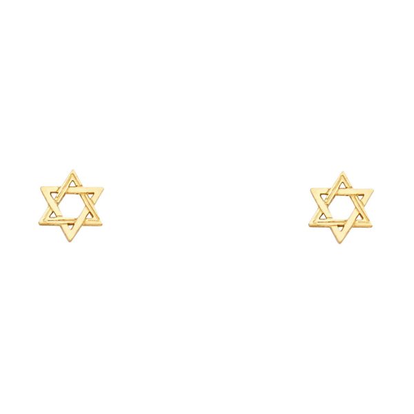 14KY Small Jewish Star Post Earrings