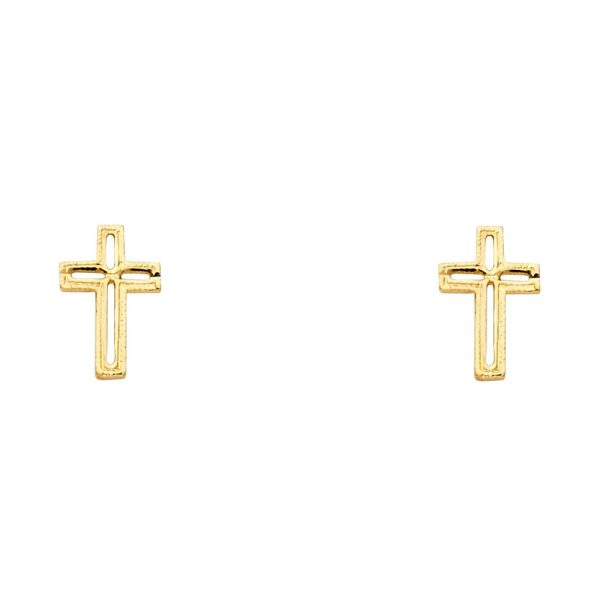 14KY Small Cross Post Earrings