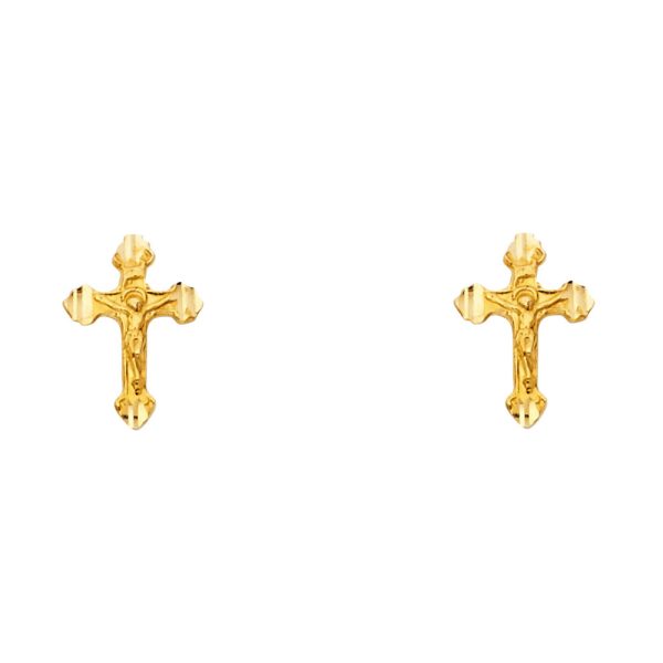 14KY Small Cross Post Earrings