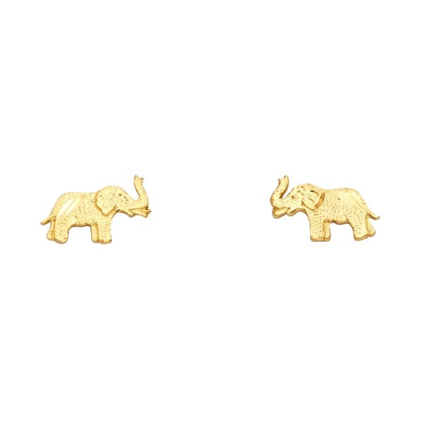 14KY Small Elephant Post Earrings