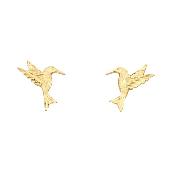 14KY Small Humming Bird Post Earrings