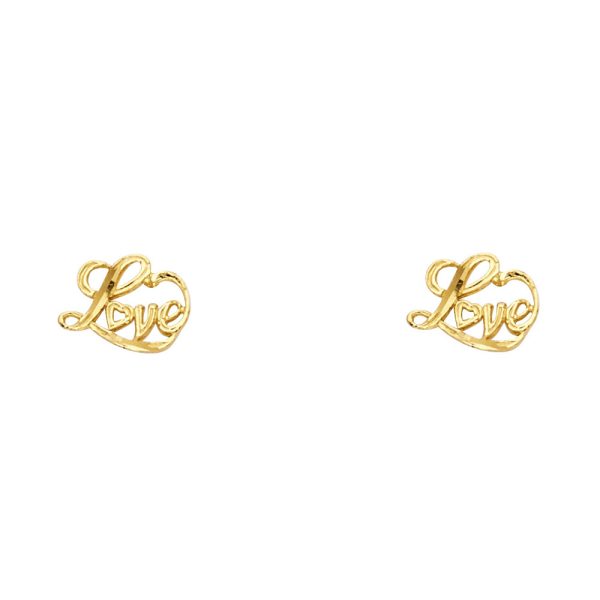 14KY Small Love Post Earrings