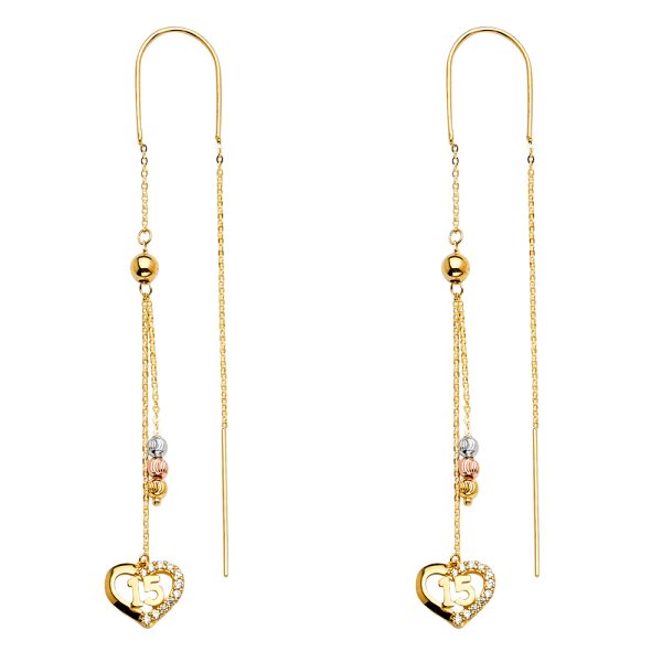 14K 3C Hanging Earrings