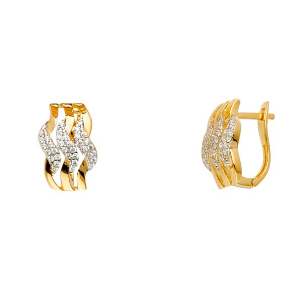 14K 2T Fancy CZ Earrings