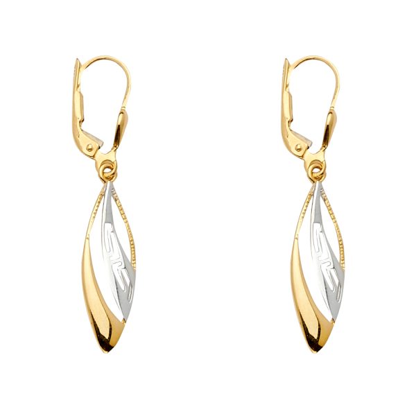 14K 3C Fancy Dangling Earrings