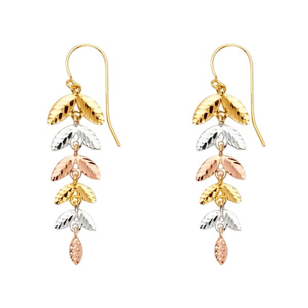 14K 3C Dangling Earrings