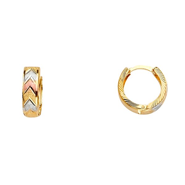 14K 3C Huggies Earrings