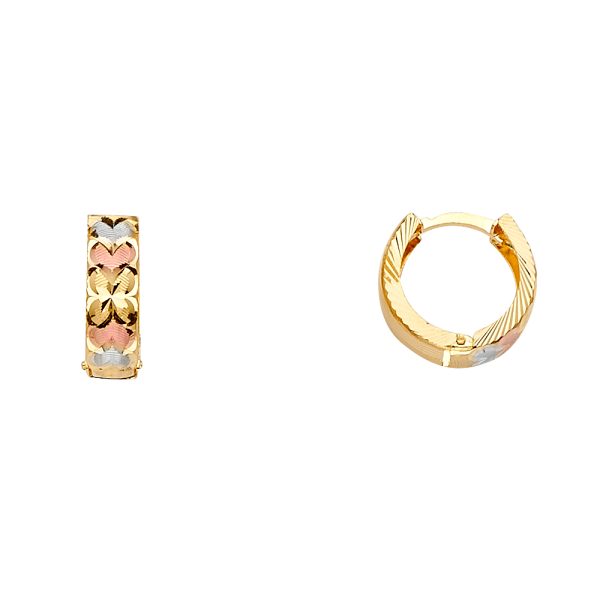 14K 3C Huggies Earrings