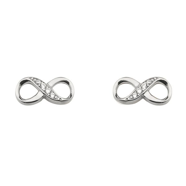 14KW CZ Infinity Earrings with Push Back