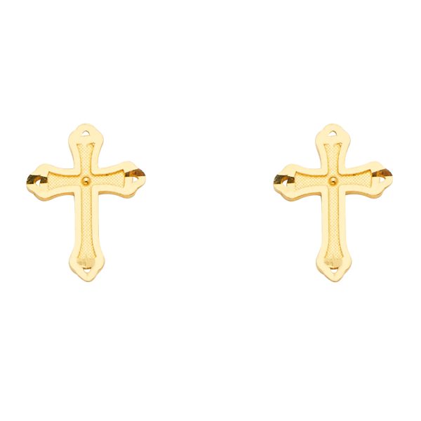 14KY Cross Earrings with Push Back