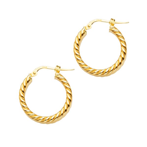 14KY Braided Hoop Earrings