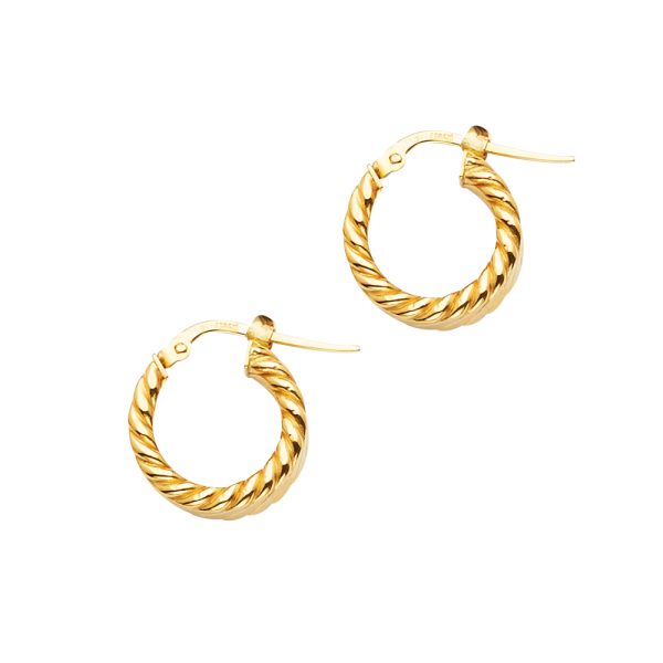 14KY Braided Hoop Earrings