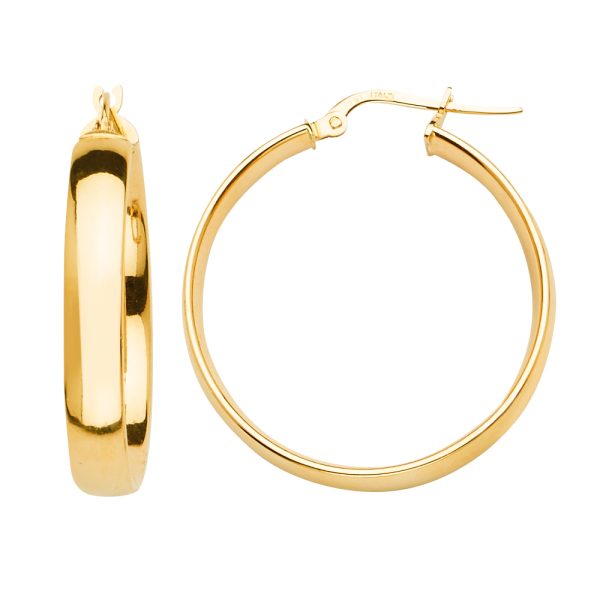 14KY Basic Hollow Hoop Earrings