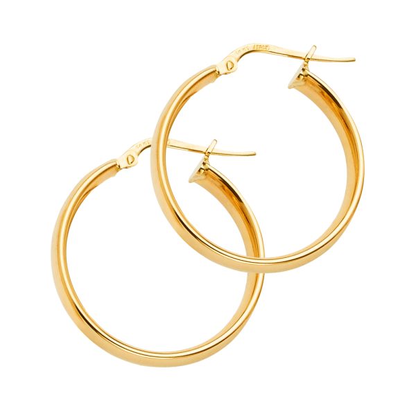 14KY Basic Hollow Hoop Earrings