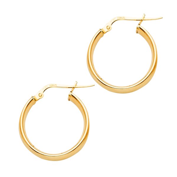 14KY Basic Hollow Hoop Earrings