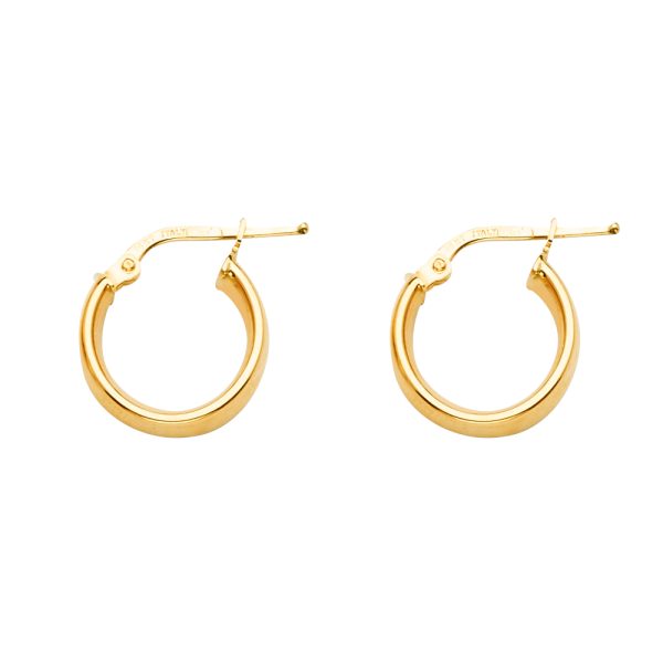 14KY Basic Hollow Hoop Earrings