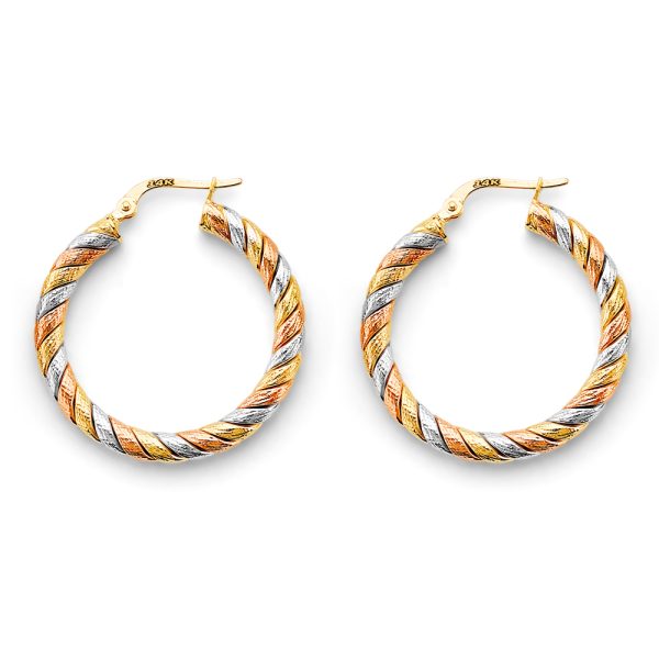 14K 3C Braided Hoop Earrings