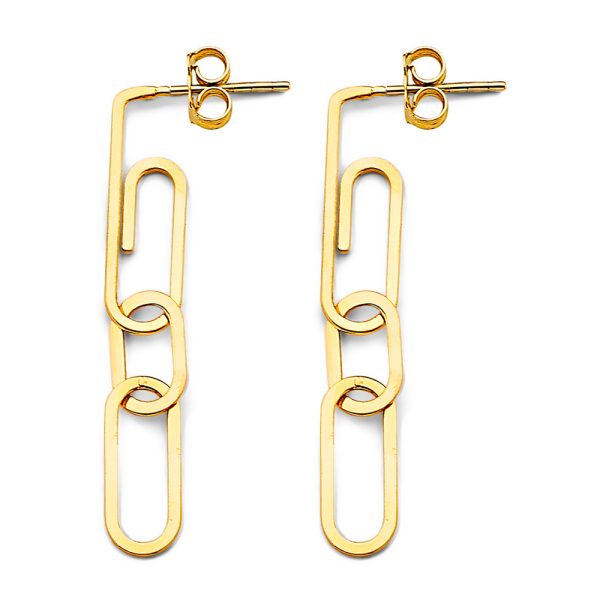 14KY Paperclip Earrings with Pushback