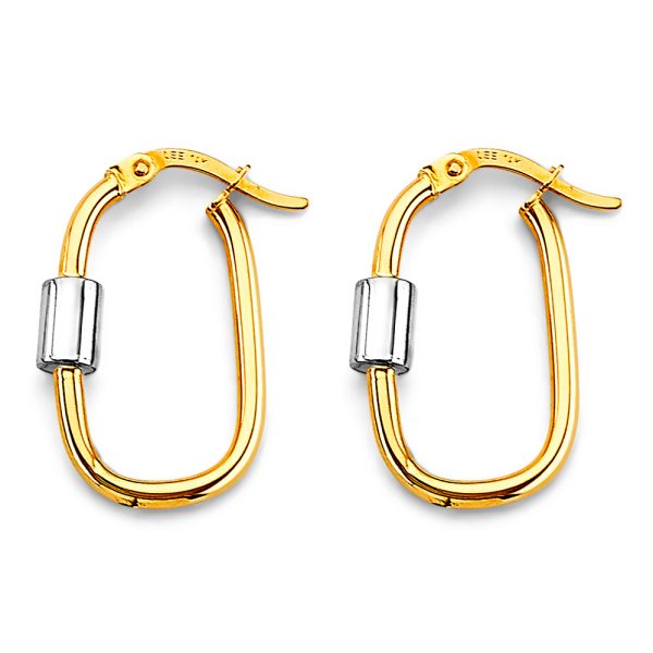 14K 2T U Shape Hoop Earrings