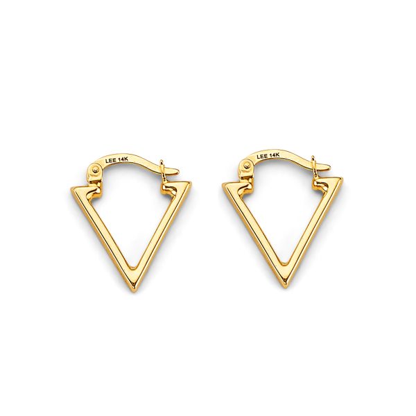 14KY Triangle Shape Hoop Earrings