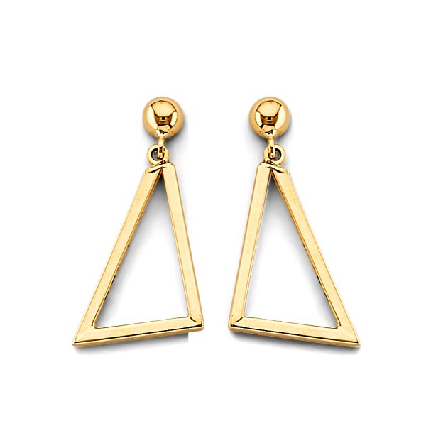 14KY Dangling Triangle Earrings