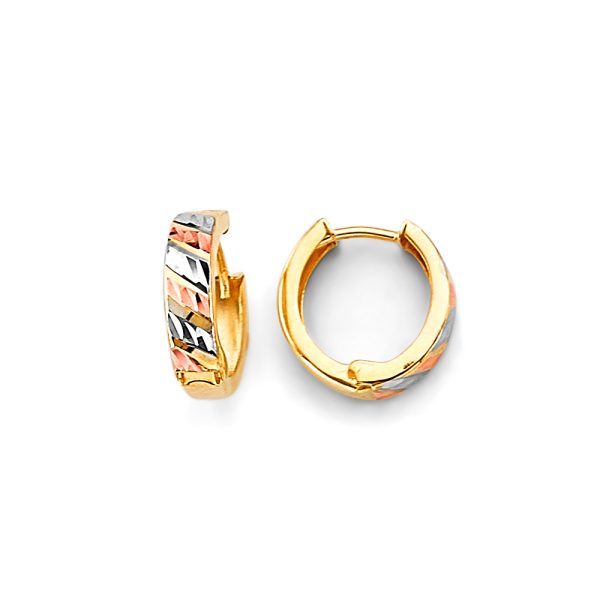 14K 3C Huggies Earrings